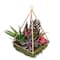 9" Artificial Succulent Arrangement In 4 Sided Copper Wire Frame
